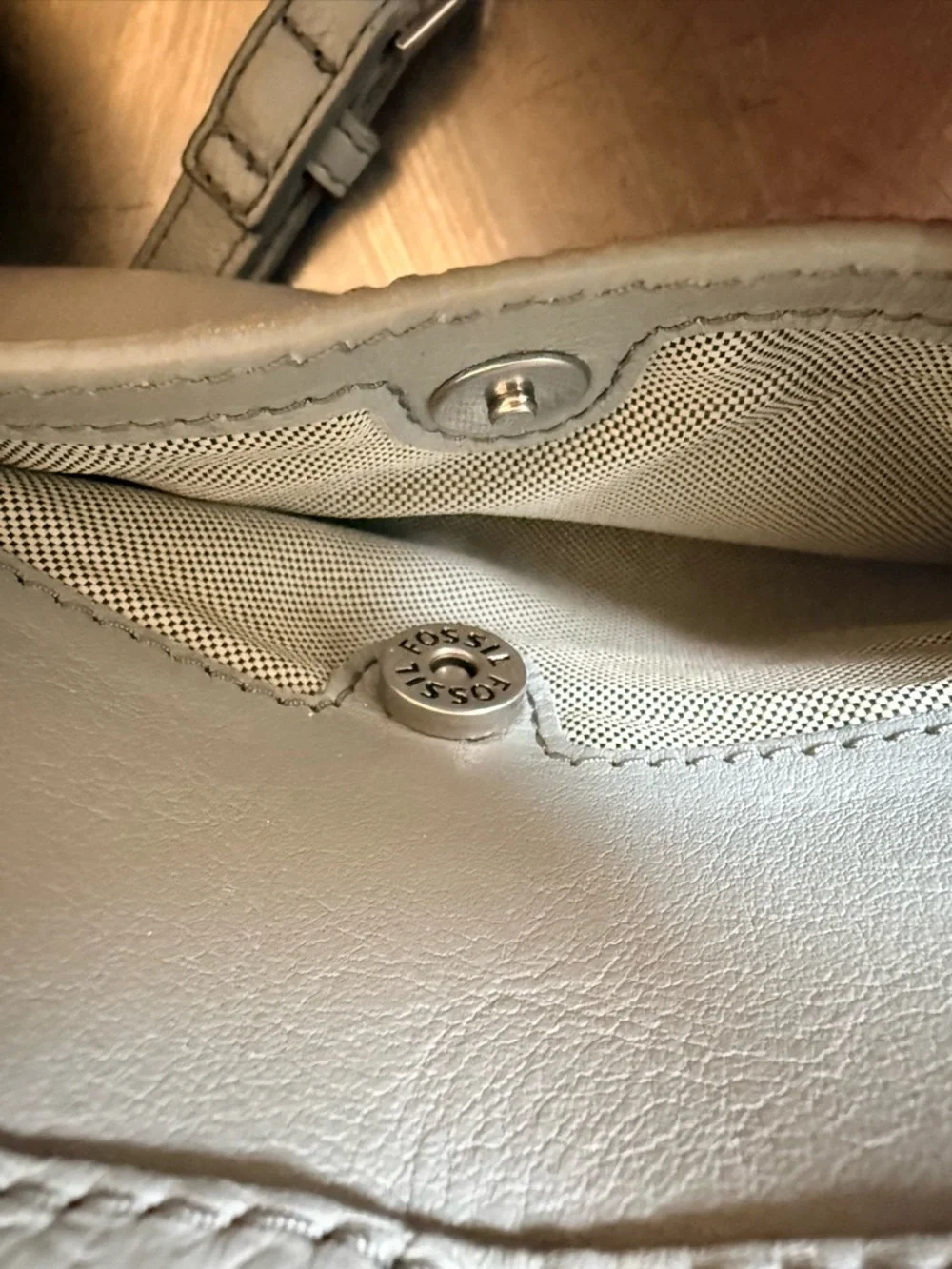 Fossil Women's Liza Camera Bag Smokey Blue Zip Closure Cross-Body Women’s Purse